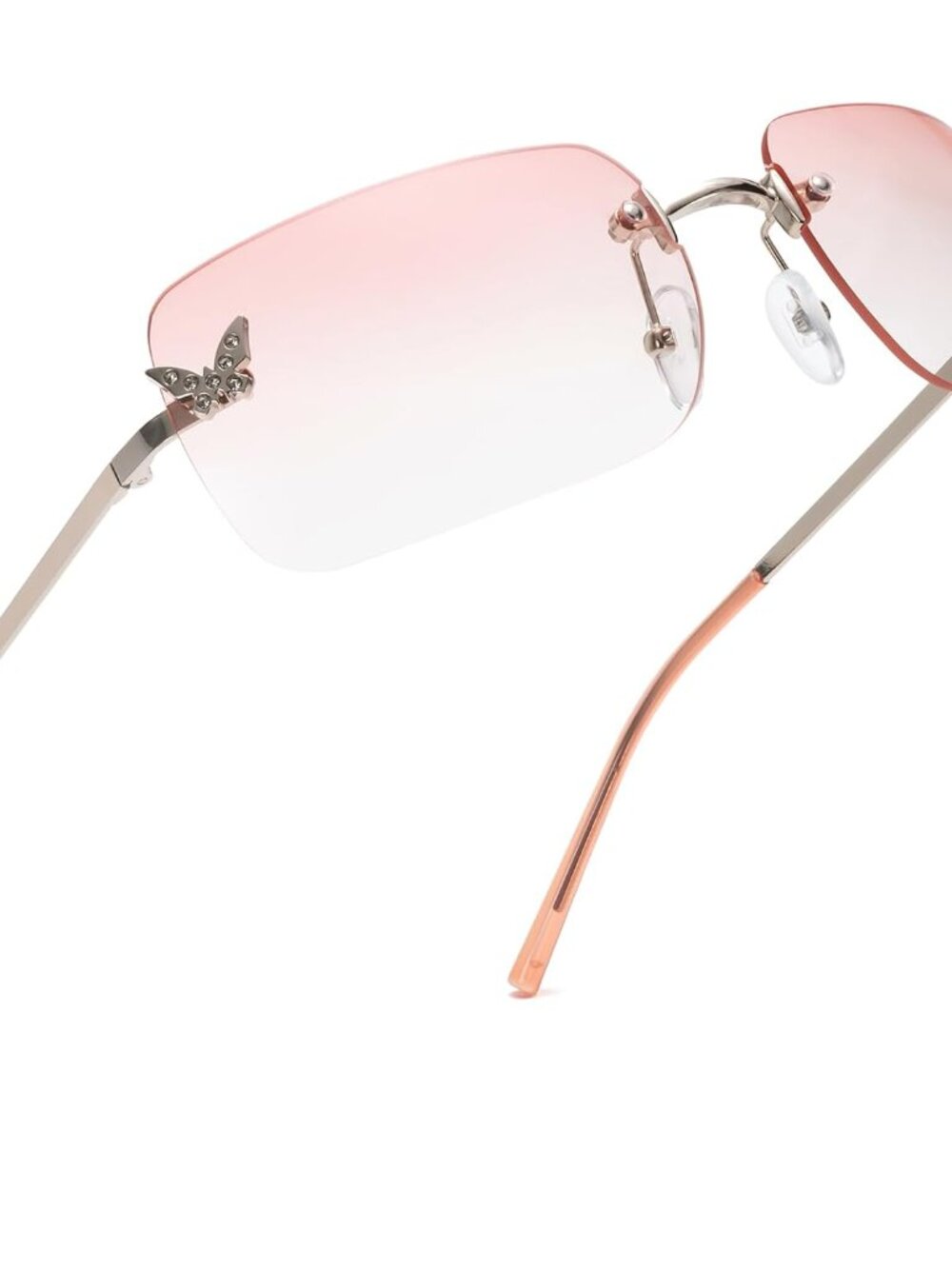 Retro Y2K Sunglasses with Sparkling Butterflies - Trendy 2000s Fashion Accessory